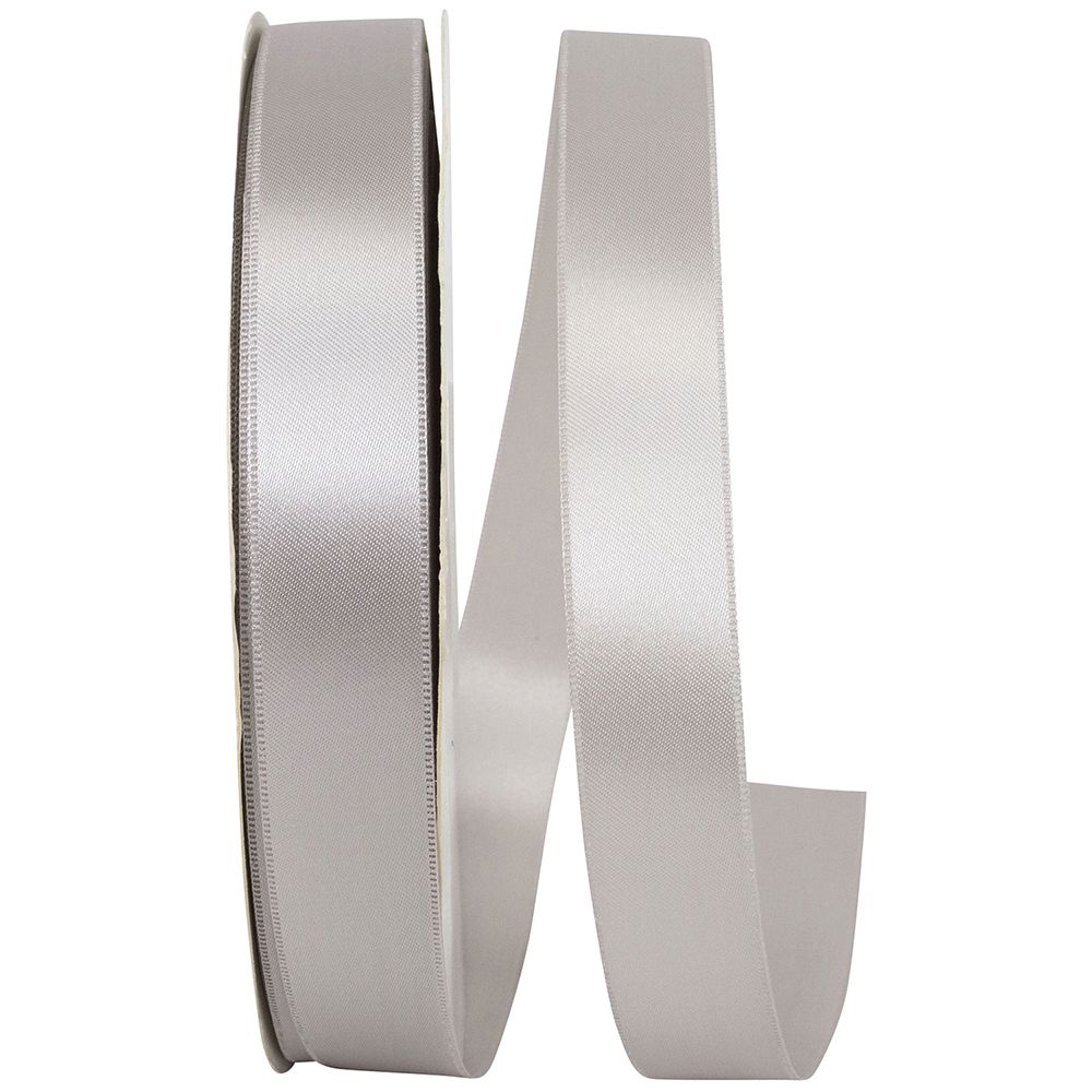 Shell Grey 7/8 Inch Double Face DFS Satin Ribbon for Floral Work