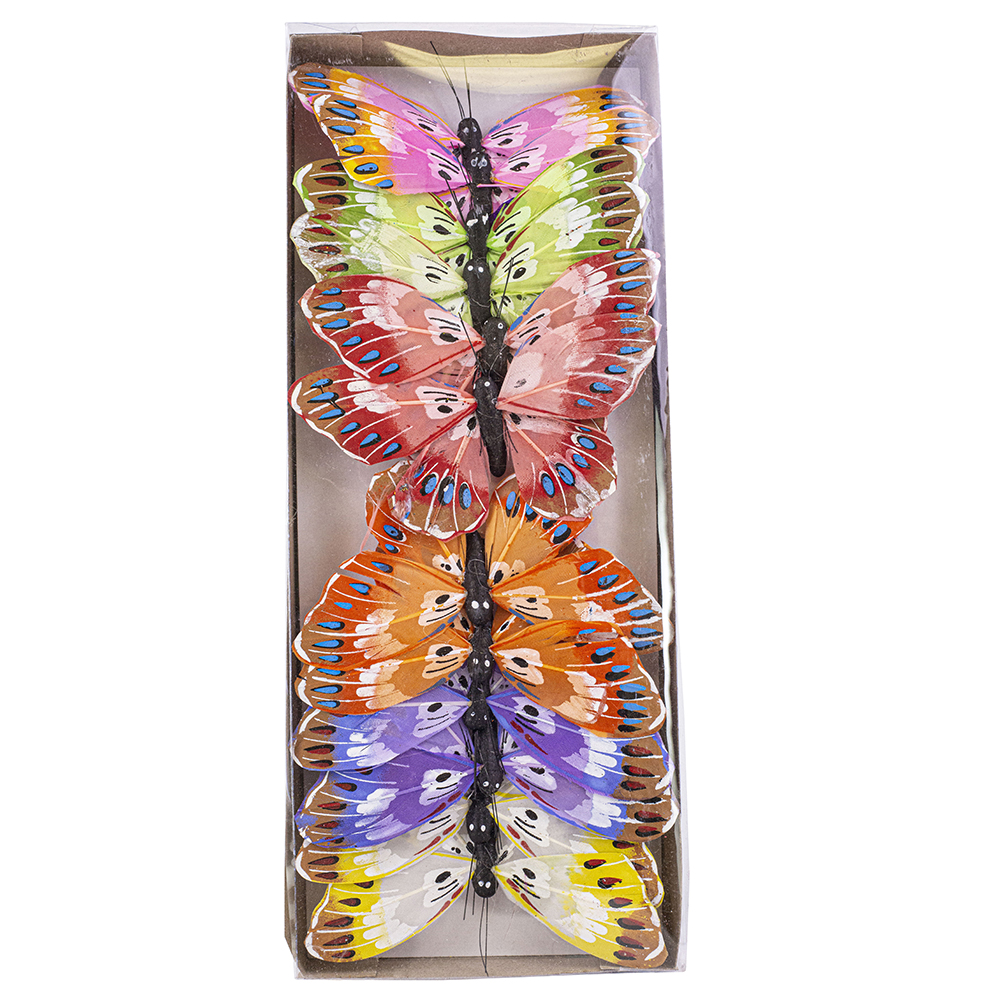 BUTTERFLIES IN THAILAND 全6巻セット Floral Accessories - Printed Butterfly 5in6/c Rd, Multi, 5 Inch