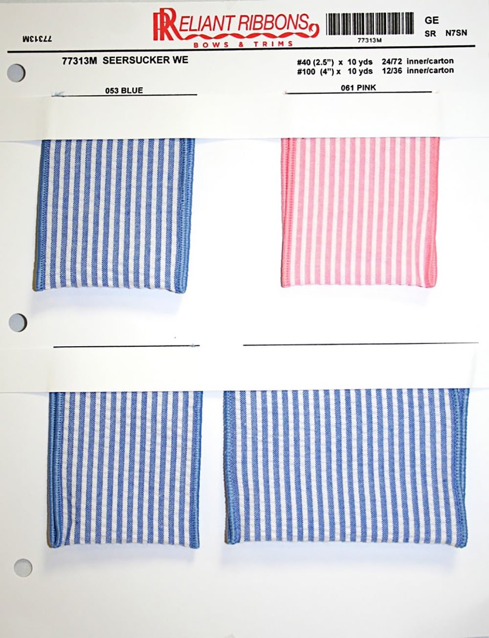 White & Light Blue Ticking Fabric Mesh - 10 Inch x 10 Yards