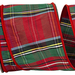 ALFORD PLAID WIRED EDGE RIBBON