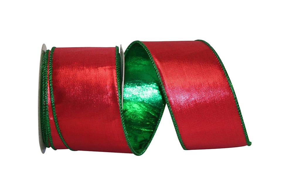 Metallic Lame Christmas Ribbon Wired Edge 1-1/2-inch 10 