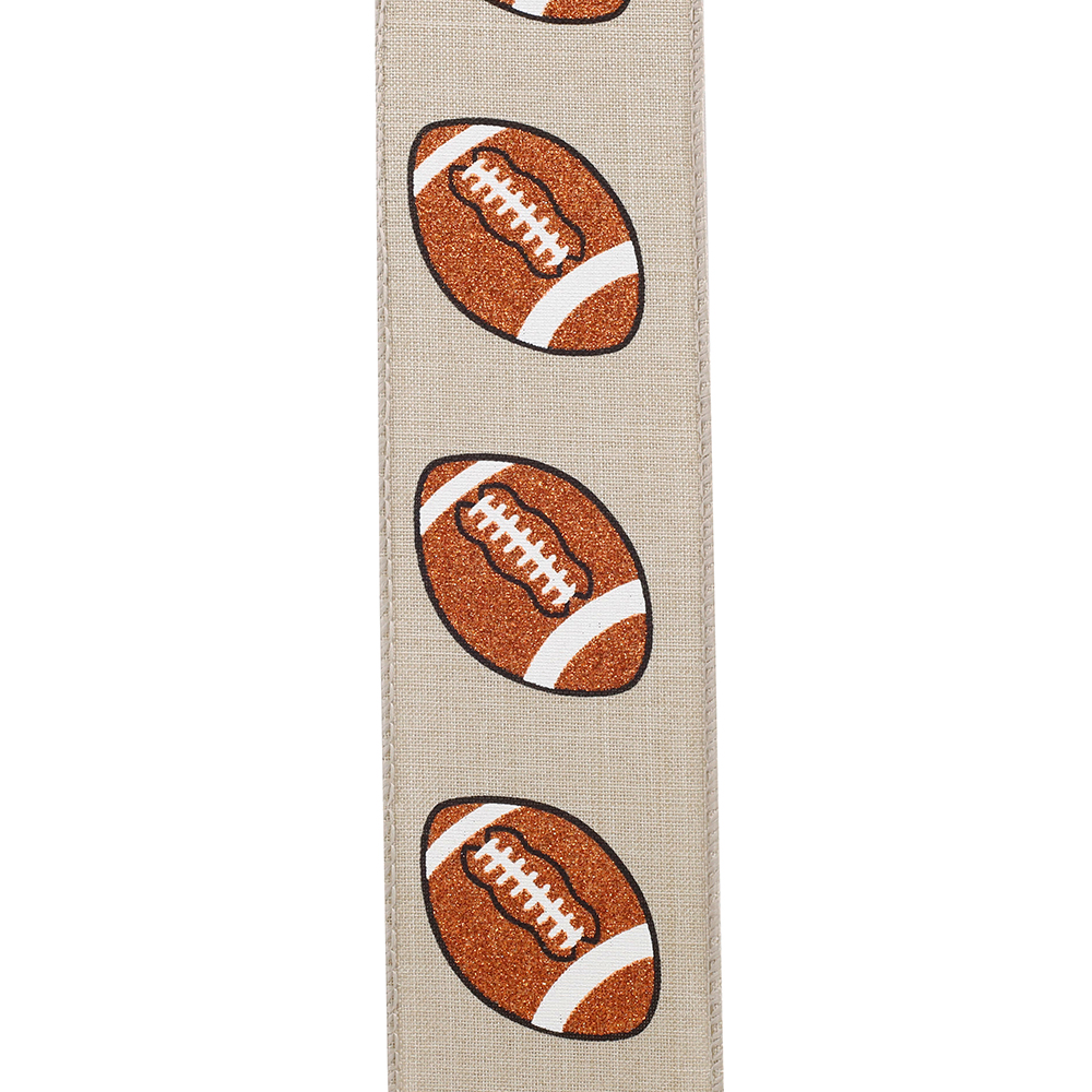 : 3 Rolls Football Wired Ribbon, 10 Yards Football Printed Wired  Ribbon for Football Fan Wreath, Swag, Bow and Package Wrapping (1.5 Inch  Width)