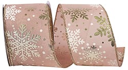 ROSE GOLD TEXTURE  SNOWFLAKE WIRED EDGE