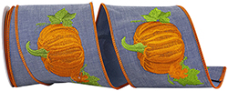 PUMPKIN EMBROIDERED DELUXE WIRED EDGE