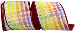 WATER COLOR PLAID PRINT DELUXE DUPIONI BACKED WIRED EDGE