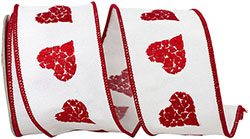 HEARTS MOSAIC EMBROIDERY DUPIONI DELUXE WIRED EDGE