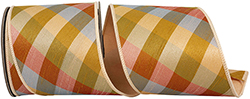 PLAID DIAGONAL AUGUSTA TONAL DELUXE DUPIONI BACKED WIRED EDGE