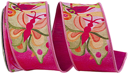 BUTTERFLY COLORS BRIGHT DELUXE DUPIONI BACKED WIRED EDGE