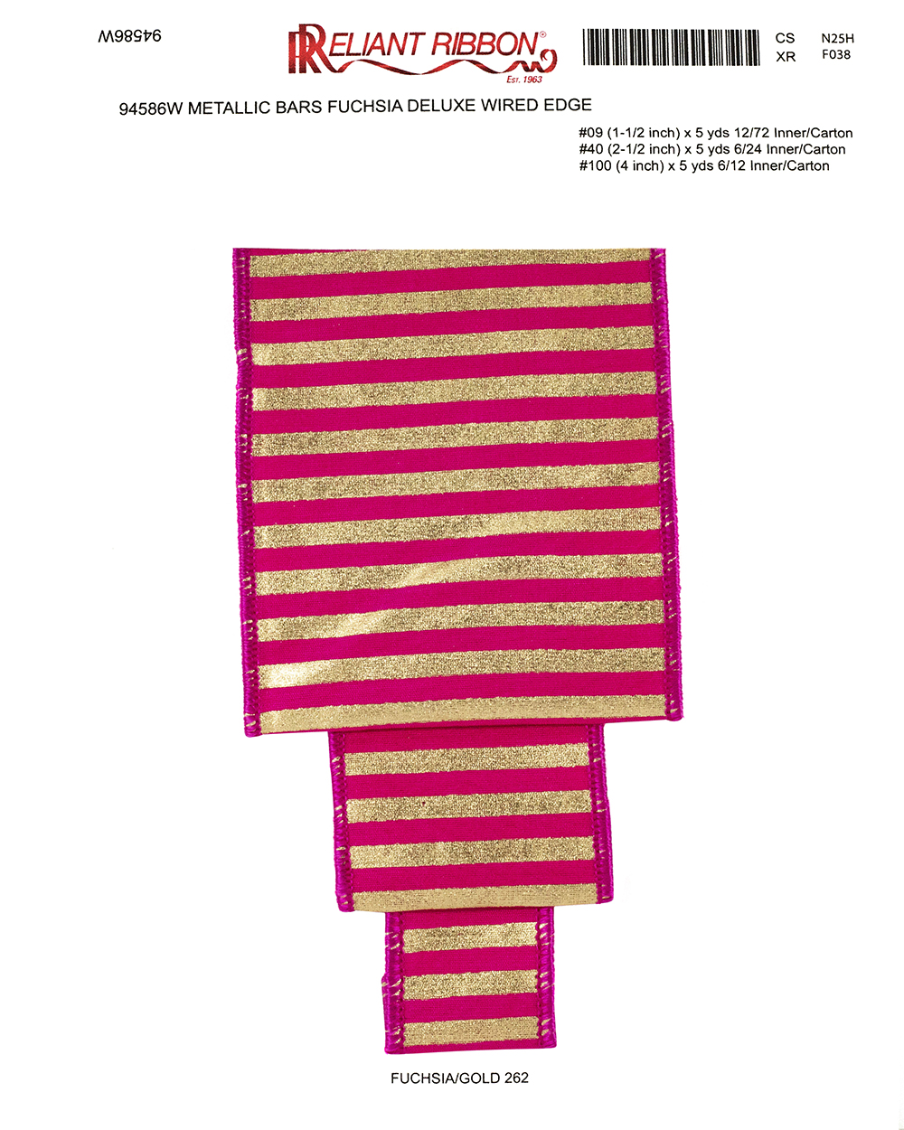 Reliant Ribbon 92975W-662-10F 4 In. Dupioni Supreme Wired Edge Ribbon Yellow Gold 10 Yards
