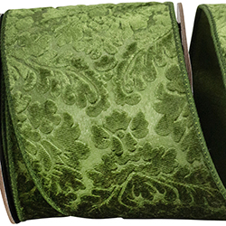 SHADOW VELVET PLUSH DELUXE BACKED WIRED EDGE RIBBON